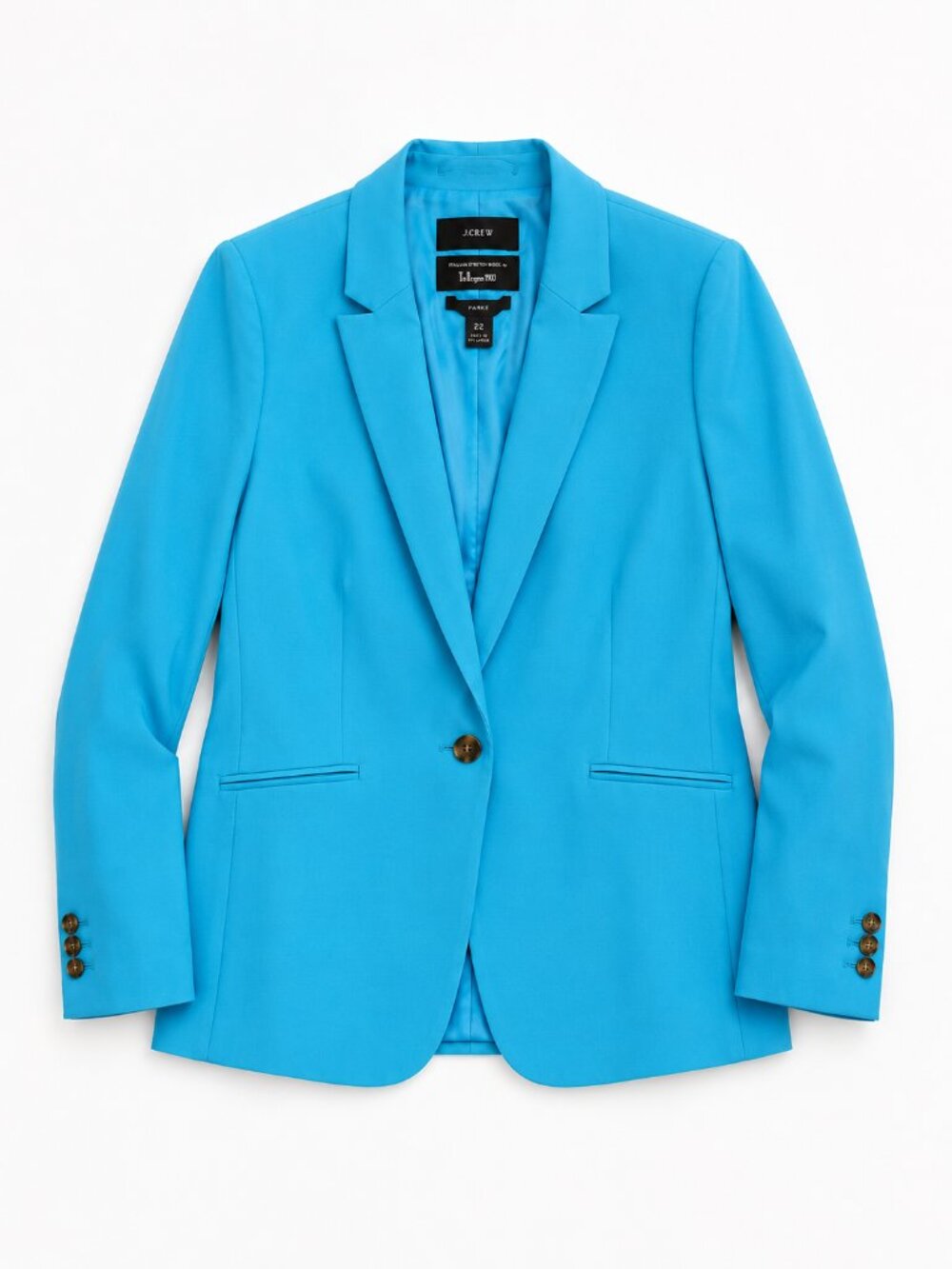 J.Crew Parke Italian Stretch Wool Turquoise Blazer Size 22 Tollegno 1900